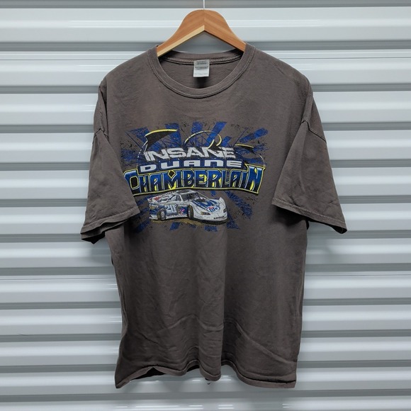 Gildan Duane Chamberlain Racing T-Shirt Size 2XL Mens Brown Insane Graphic Tee — photo 2